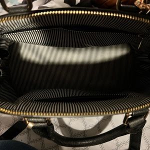 Black Zip-Around Saffiano Classic Dome Satchel